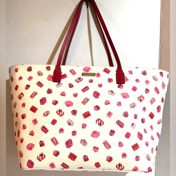 Kate spade margareta Stylish White and Red Tote Bag - Picture 1 of 8